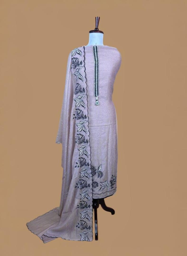 Pure Mulmul Chanderi Embroidery Suit with Dupatta