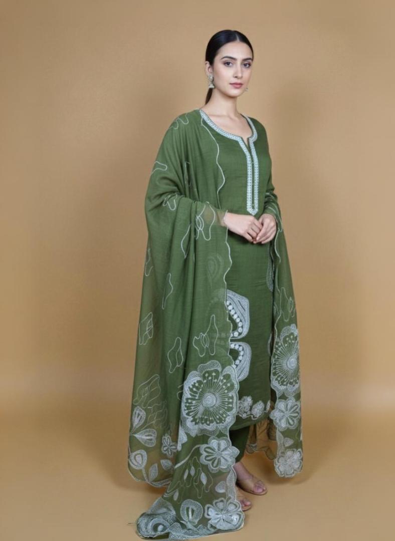 Mumlmul Chanderi Embroidery Dori Sequence work Suit