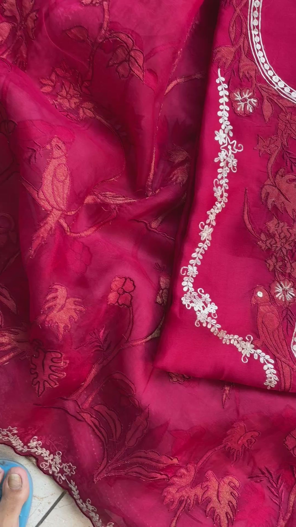 Pure Organza with Pitta Applique Hand embroidery Suit