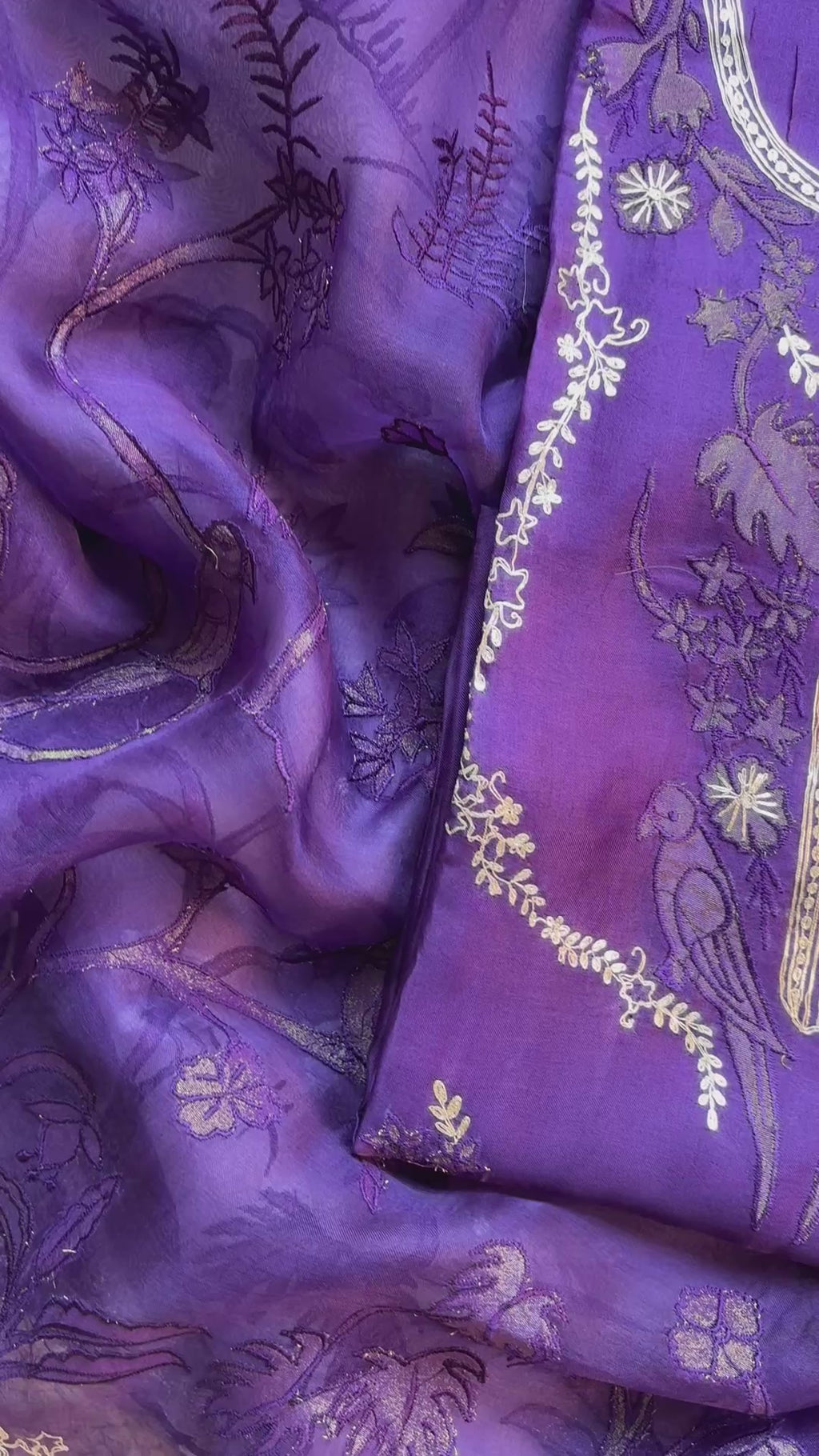 Pure Organza with Pitta Applique Hand embroidery Suit