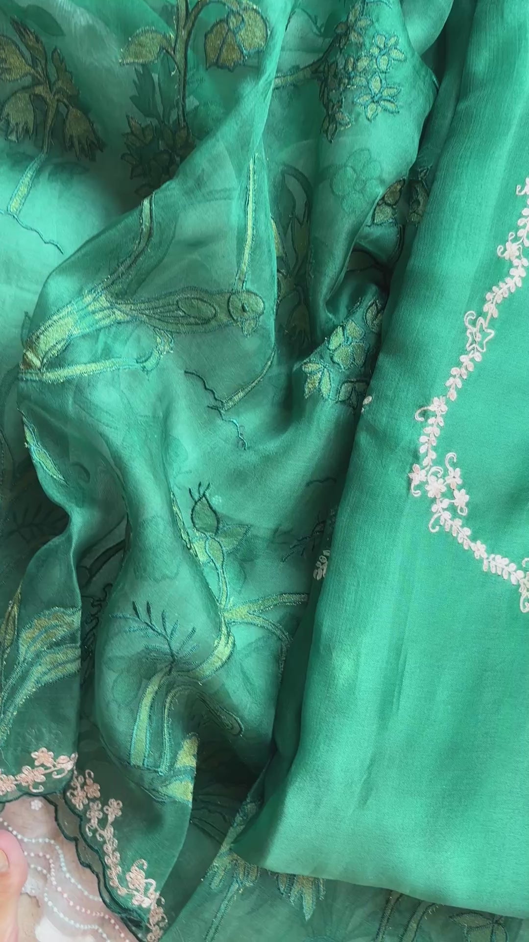 Pure Organza with Pitta Applique Hand embroidery Suit