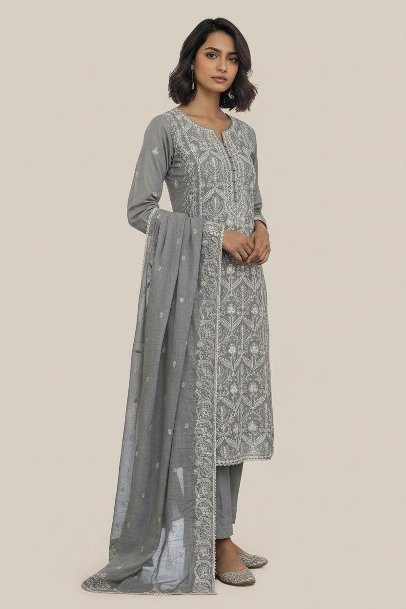 Jaal-e-Bahaar Mulmul Chanderi Unstitched Suit